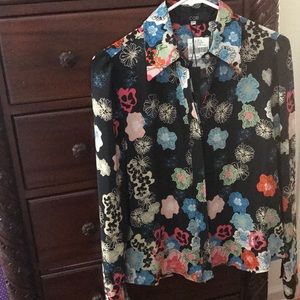 NWT Silk button down blouse